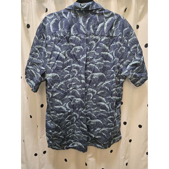Cooke Street Hawaiian Islands blue wave short sleeve button down shirt 2XL - Picture 8 of 10